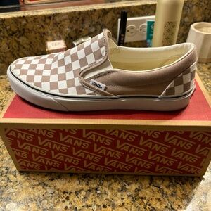 Beige checkered vans